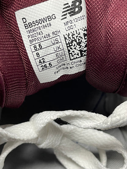 8.5-New Balance 550 Burgundy Turquoise
