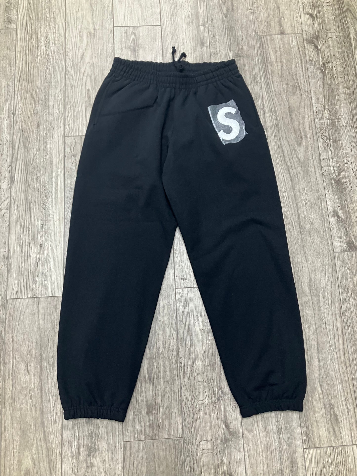 Supreme S Logo Black Sweatpants Size M