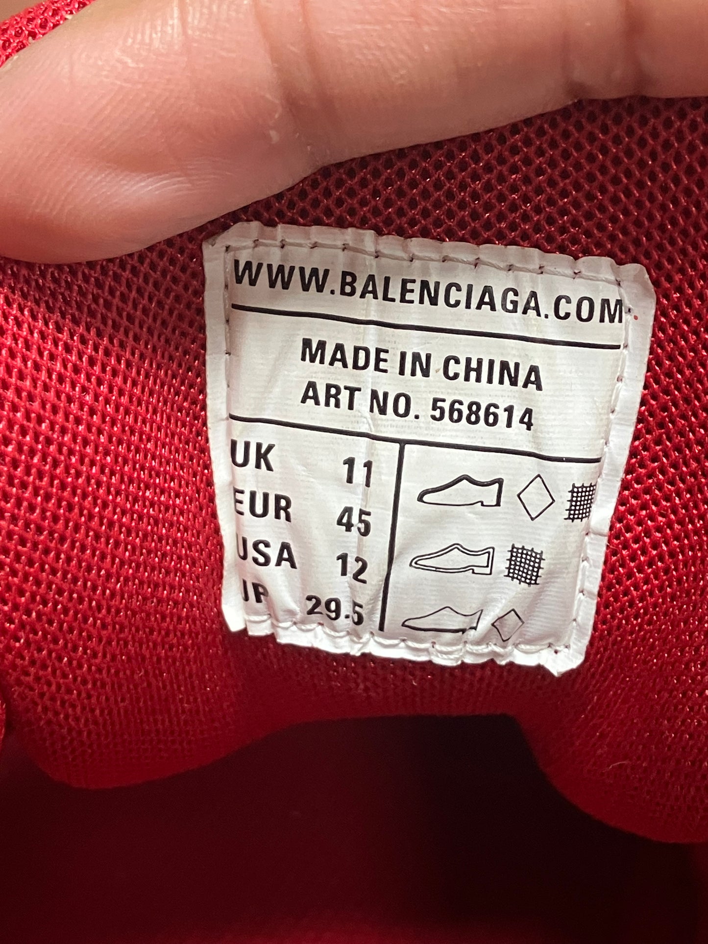 Balenciaga Red Runners Size 12