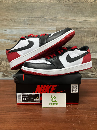 Jordan 1 Retro Low OG Black Toe Size 10