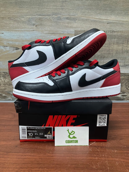 Jordan 1 Retro Low OG Black Toe Size 10