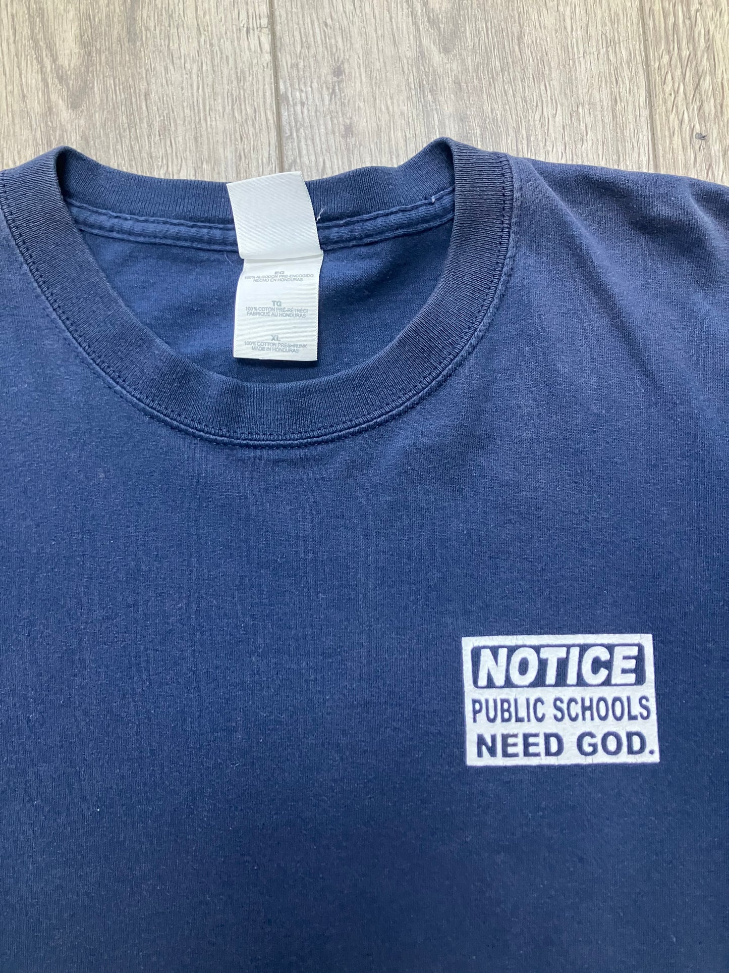 XL-Vintage “Public Schools Need God” Tee