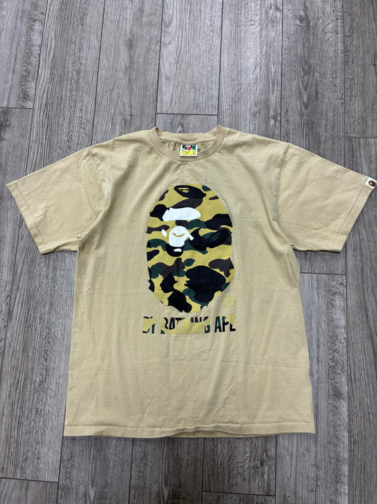 L - Bape Beige 1st Camo Ape Head T-Shirt