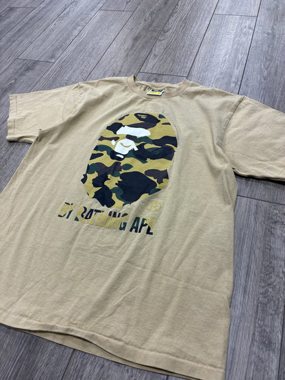 L - Bape Beige 1st Camo Ape Head T-Shirt