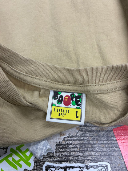L - Bape Beige 1st Camo Ape Head T-Shirt