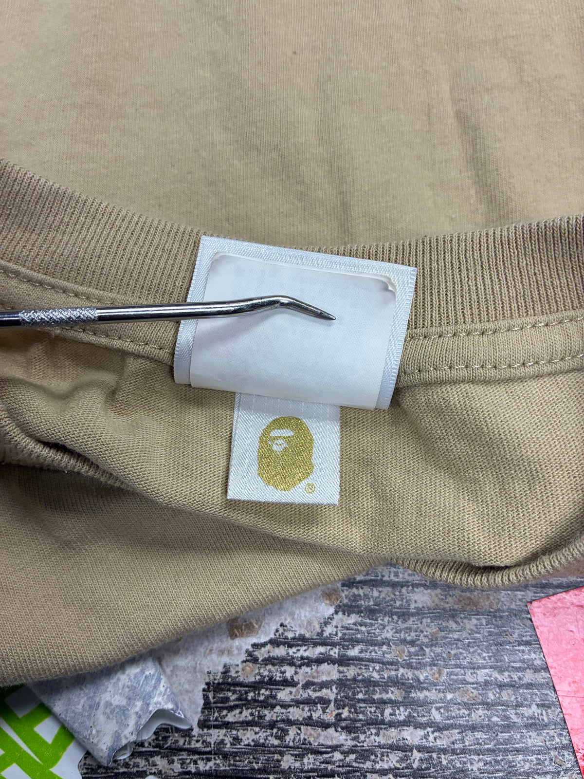 L - Bape Beige 1st Camo Ape Head T-Shirt