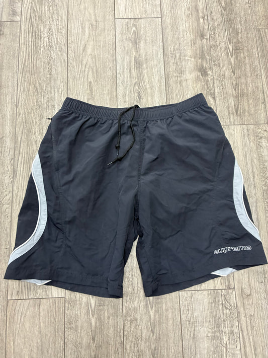 L - Supreme Black Paneled Logo Water Shorts