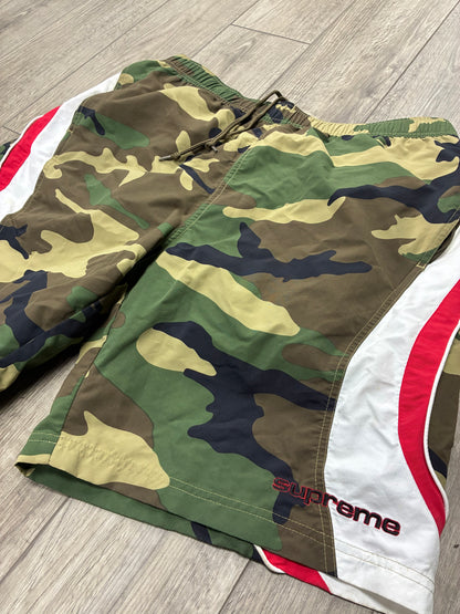 L - Supreme Camo Paneled Logo Water Shorts