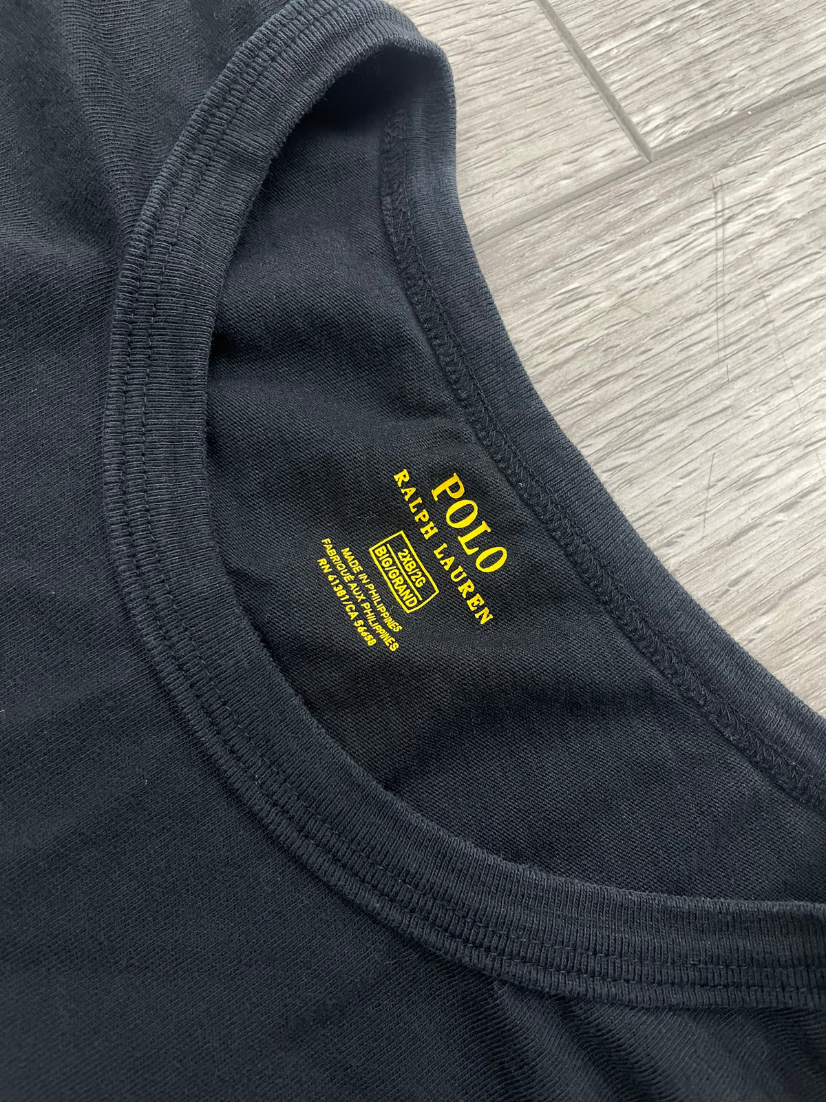2XB - Polo Ralph Lauren Black Chain Stitch Logo T-Shirt