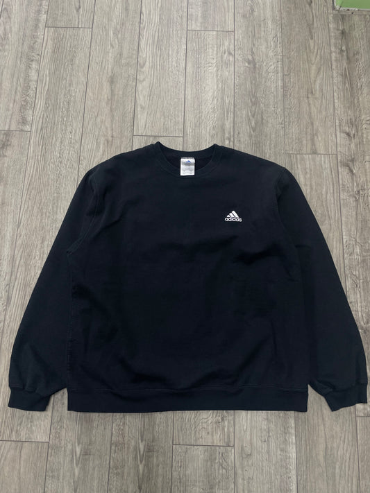 XL - Vintage Adidas Trefoil Logo Black Sweatshirt