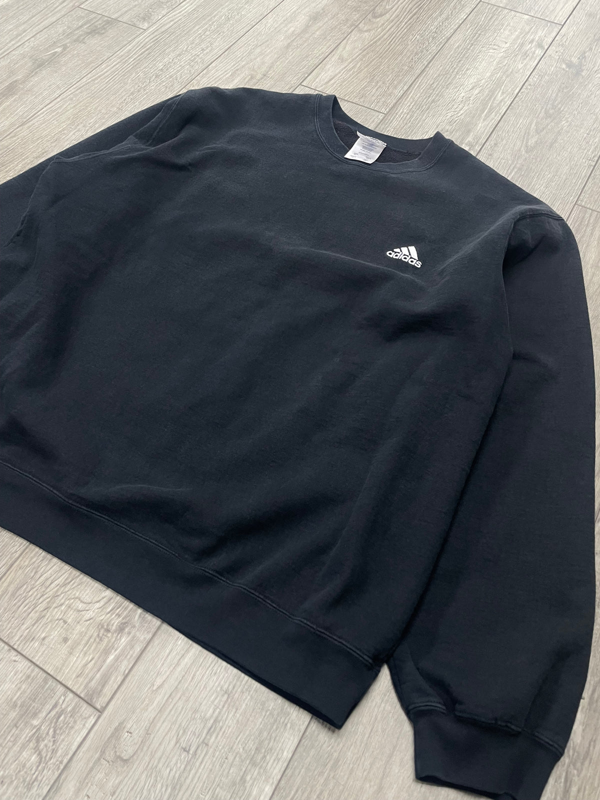 XL - Vintage Adidas Trefoil Logo Black Sweatshirt