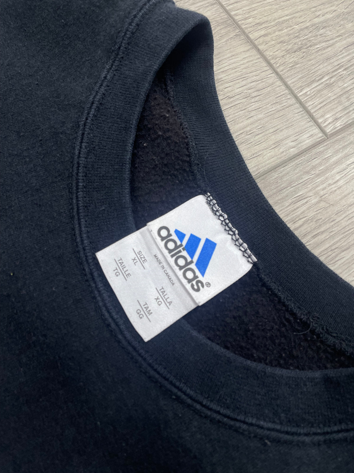 XL - Vintage Adidas Trefoil Logo Black Sweatshirt