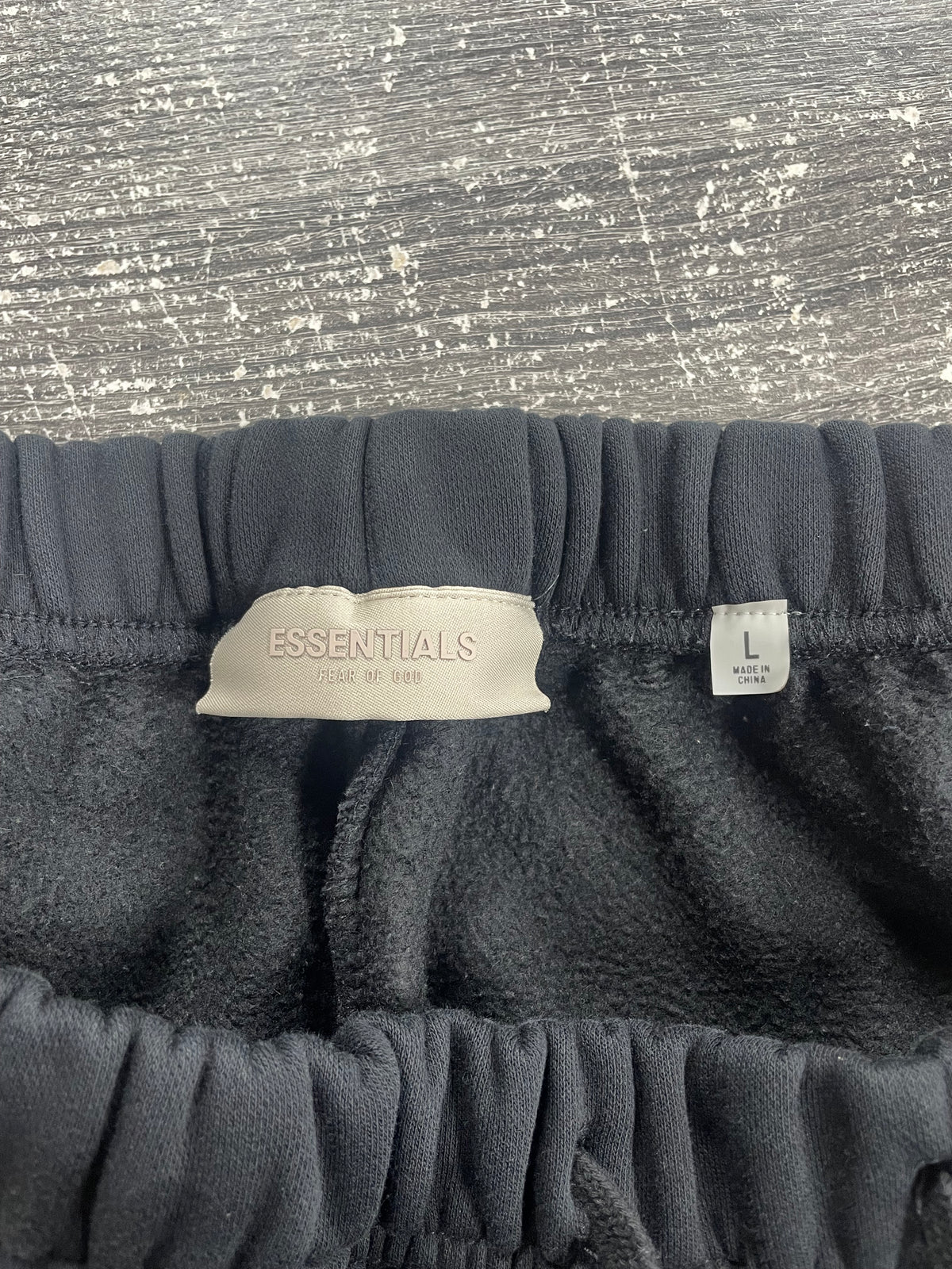 L - Fear Of God Essentials Black Relaxed Fleece Sweatpants