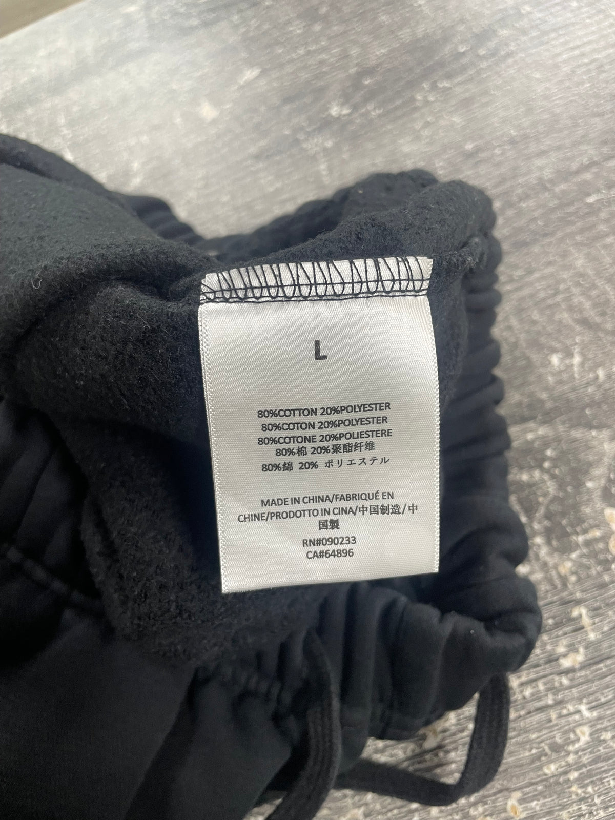 L - Fear Of God Essentials Black Relaxed Fleece Sweatpants