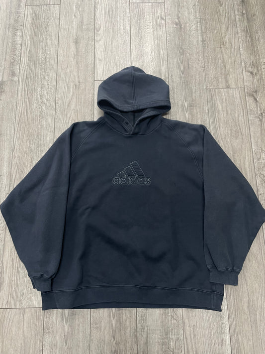 L - Vintage Adidas Faded Logo Heavyweight Pullover Hoodie