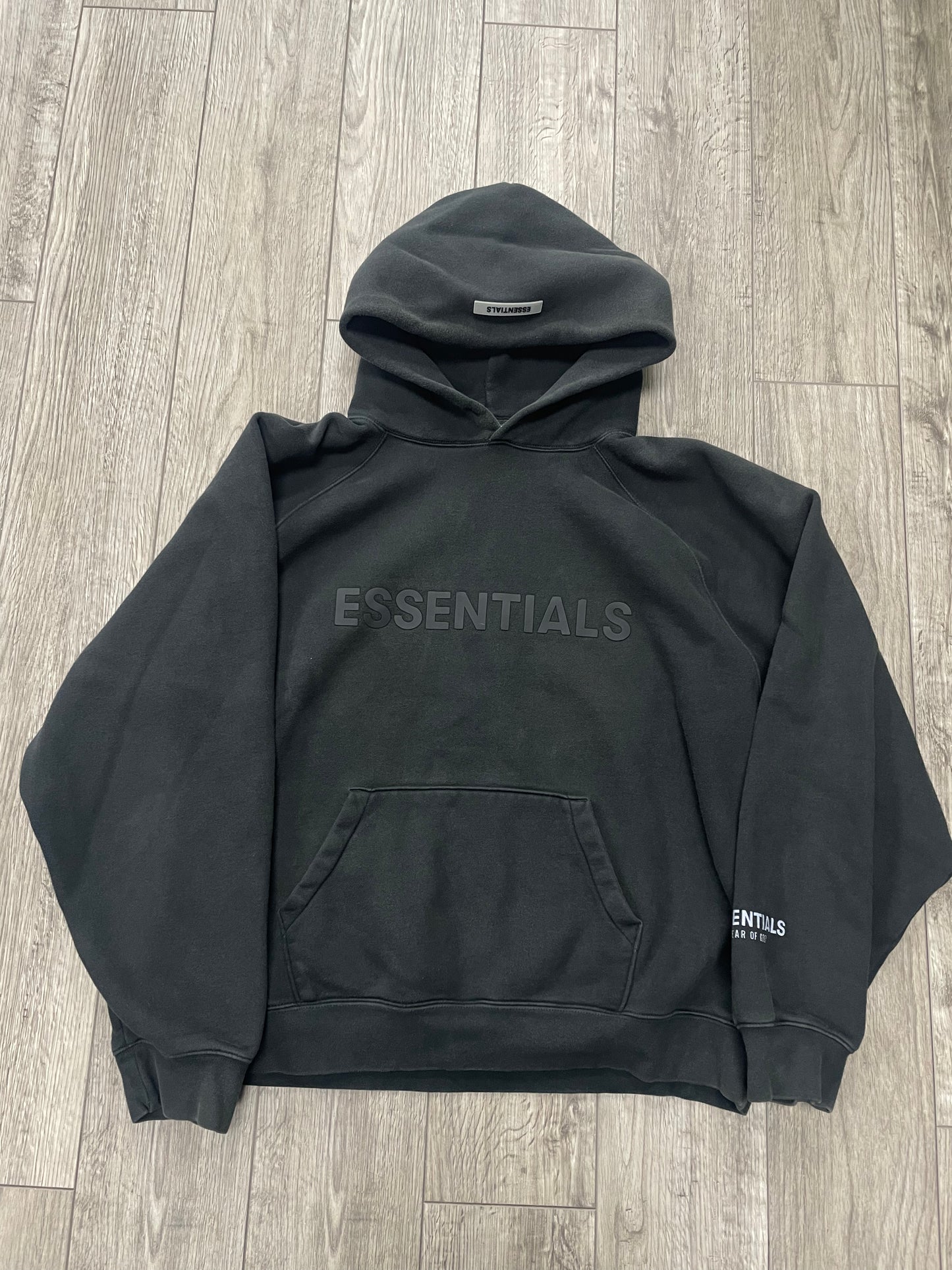 XL - Fear Of God Essentials Black Logo Pullover Hoodie