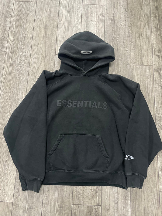 XL - Fear Of God Essentials Black Logo Pullover Hoodie